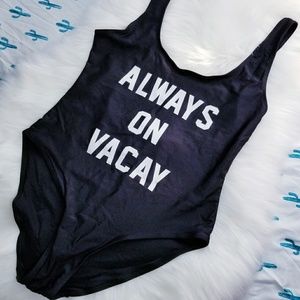 Black Always on Vacay One Piece Swimsuit